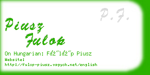 piusz fulop business card